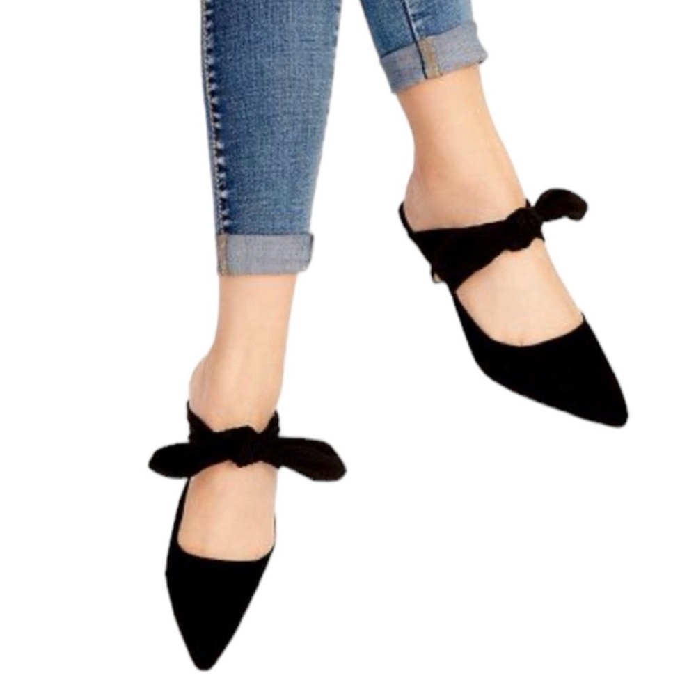 M.Gemi The Lasso Suede Kitten Heels in Black Suede with Bow Women's EU 38 US 7.5